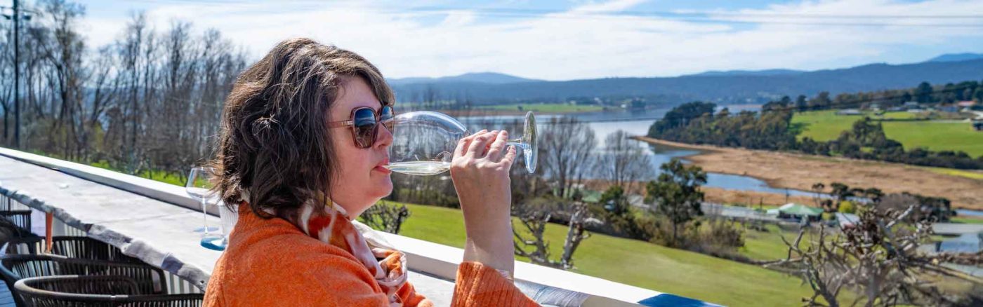 Tasting wine at Evenfall Wines