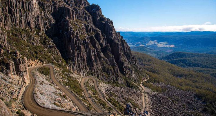 switch backs on Jacob's Ladder on Ben Lomond Tasmania