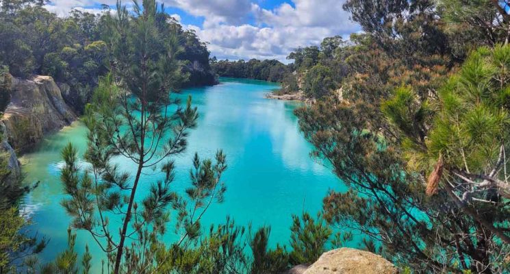 turquoise water of Little Blue Lake