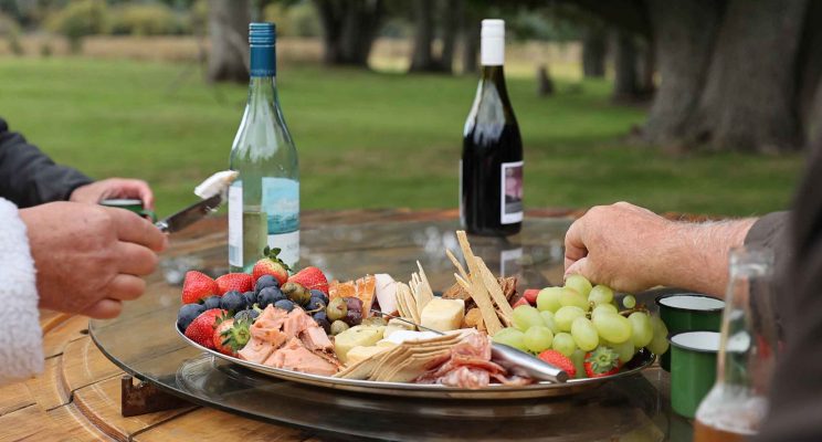 wine with tasting plate